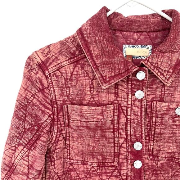 Anthropologie Pilcro The Fielder Quilted Shacket Jacket Brick Red Women's XS - Picture 2 of 9